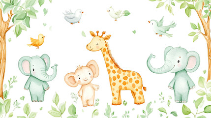 Obraz premium Cute animals in the jungle