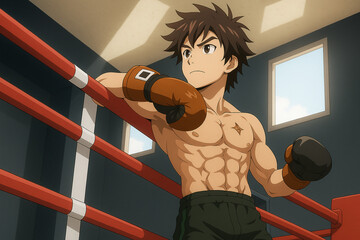 Anime Boxer in Ring