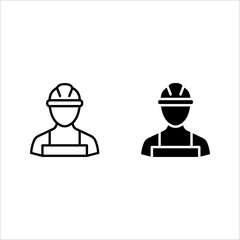 Worker icon set. for mobile concept and web color editable