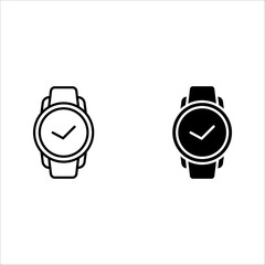 Wristwatch icon set design color editable