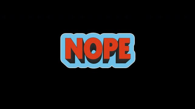 Nope - Retro Halftone Kinetic Social Media Title Loop On Alpha Background