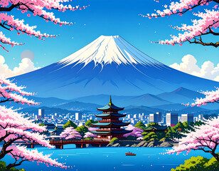 京都観光をイメージしたイラスト
