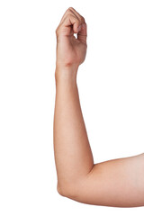 Male asian hand gestures isolated over the white background.  Check Nail.