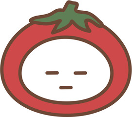 tomato emoji. boring face