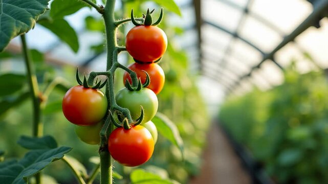 Watch tomatoes transform from green to red in a vibrant greenhouse timelapse showcasing nature's beauty and growth process