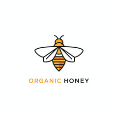 Organic Honey Logo – Clean and Modern Bee Icon for Natural Honey, Farm Products, or Eco-Friendly Brands