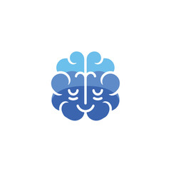 Calm Brain Logo – Mindfulness Mental Health Symbol for Meditation, Therapy, or Wellness Brand