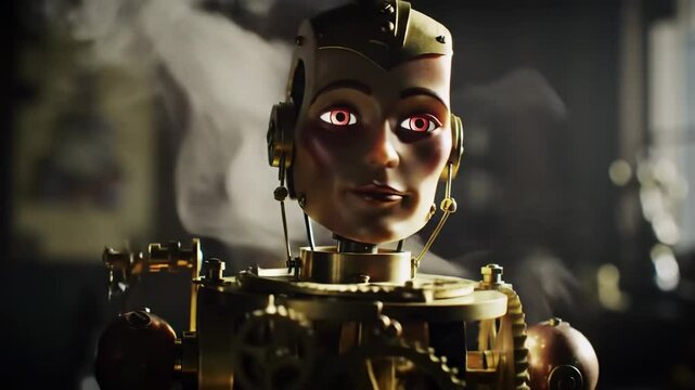 Steampunk robot head design