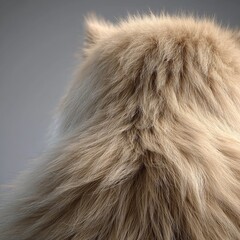 Cream-colored, thick fur texture