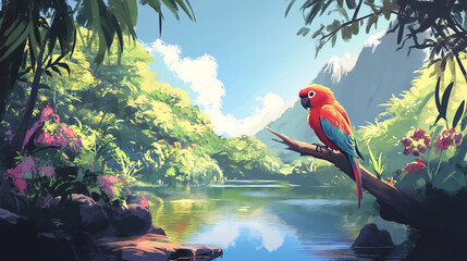 Colorful Lovebird A Small, Vibrant Parrot Species