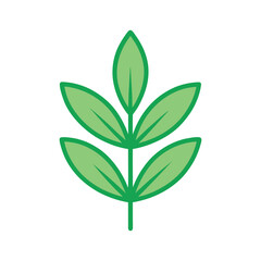 Green Leaf Branch Illustration