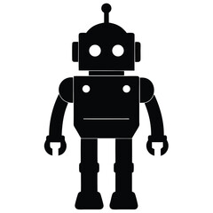 robot icon, cute robot vector, AI robot silhouette