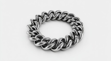 Heavy, circular link bracelet