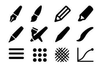 Graphic design tools: various icon set for creative professionals