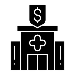 Obraz premium Hospital Coverag glyph icon