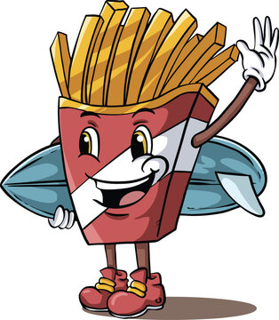 Naklejki french fries mascot cartoon design