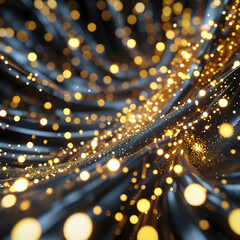 Luxurious Dark Abstract Background with Golden Glitter