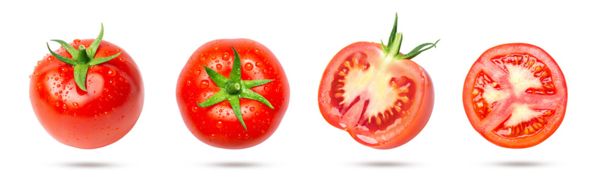 Red tomato and tomato slice