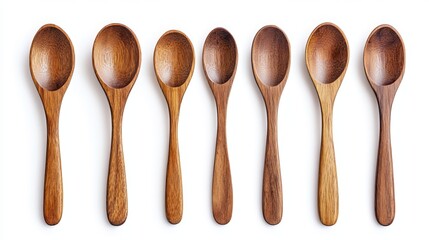 Eco-friendly wooden spoons, perfect for parties, picnics, or takeout.  A sustainable alternative to plastic cutlery, these disposable spoons are shown isolated on a white background.
 