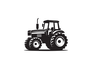 Obraz premium Tractor Silhouette for Farm and Agriculture Concept