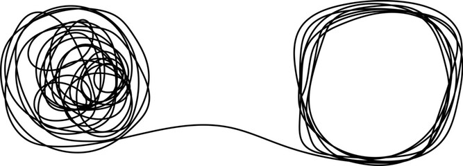 Two Circular Shapes Transformation from Tangle to Organized Lines