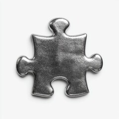 Obraz premium Single metallic puzzle piece