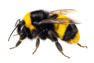 Bumblebee Close-Up A Detailed Portrait of Nature's Pollinator in Striking Yellow and Black