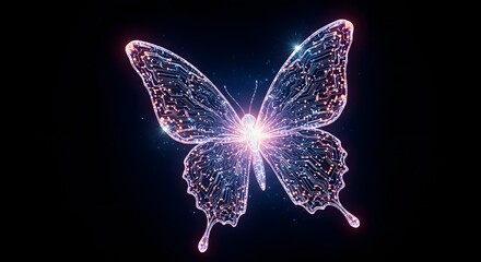 butterfly on black background