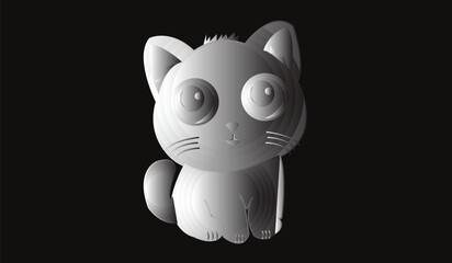 Cat cute emoji icon vector image.