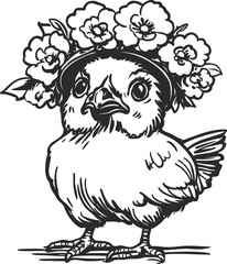 Obraz premium vector illustration of a chicken, rooster vector, animal farm vector