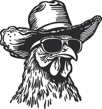 vector illustration of a chicken, rooster vector, animal farm vector