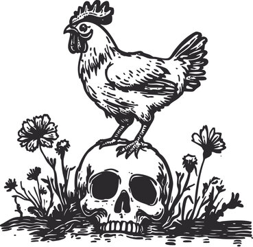 vector illustration of a chicken, rooster vector, animal farm vector