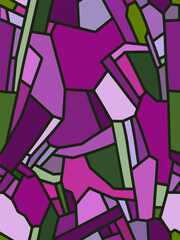 Seamless crystal geometric pattern in bold purple and pink tones