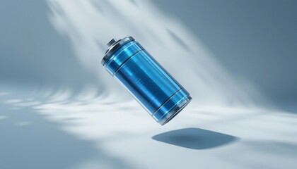 Futuristic Blue Battery Cell Energy Storage Technology Concept Clean Power Source