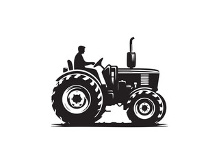 Obraz premium Farm Tractor Silhouette Vector Illustration