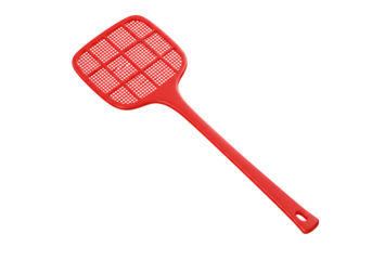 Red Plastic Fly Swatter isolated on transparent baackground