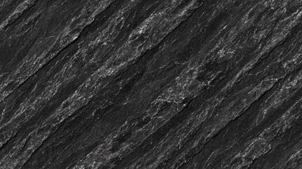 Dark Slate Texture: A raw, untouched surface of dark slate exhibits intricate patterns and varied texture, creating a raw, natural stone surface.