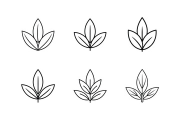 sage leaves line art vector illustration