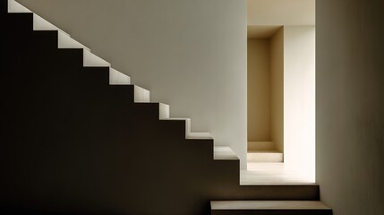Minimalist Staircase Architectural Simplicity Modern Design Clean Lines Interior Detail Geometric Forms Elegant Steps Contemporary Style Building Element Interior Architecture Structural Design
