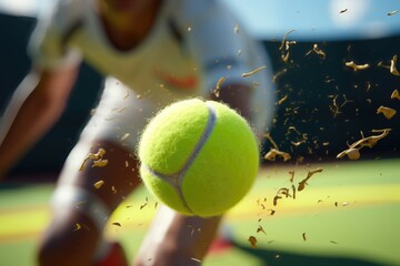 sports man playing tennis ball on field