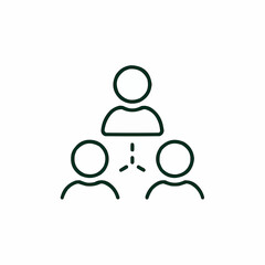 Minimal group of three icons in a triangle — triadic communication.