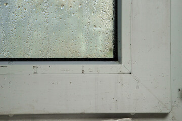 condensation on the plastic window.