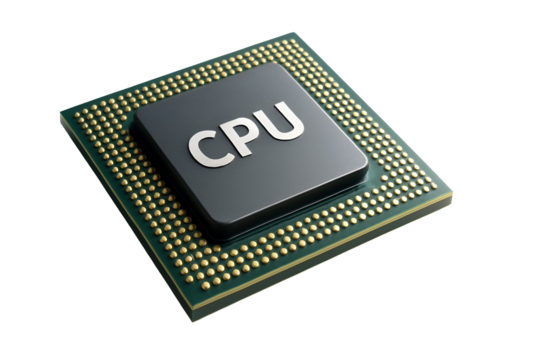 CPU Close-Up: A detailed, studio-quality shot of a CPU showcasing the intricacies of modern technology, central processing unit, computer architecture, perfect for illustrating computing concepts.