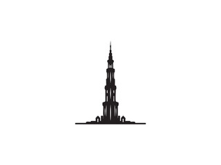 City Tower Silhouette Vector Illustration