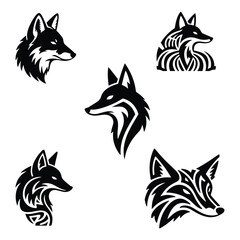Minimal Dog Head Silhouette Vector for Pet, black and white Animal, and Logo Design Use, White Background