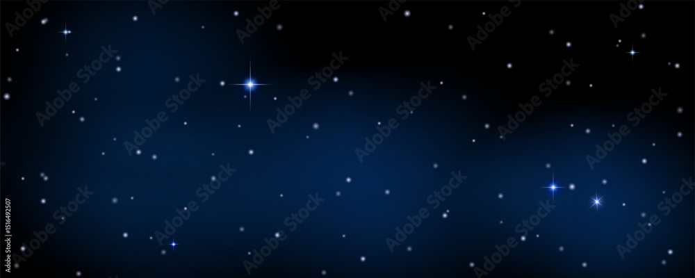 Wall mural concept of web banner. magic color galaxy. horizontal space background with realistic nebula, stardu