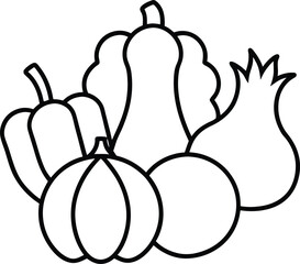 Hand Drawn French Kitchen Veggie Art.