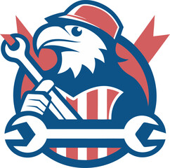 Celebrating American Workers Eagle Mechanic Wrench T-Shirt Design for Labor Day Holiday