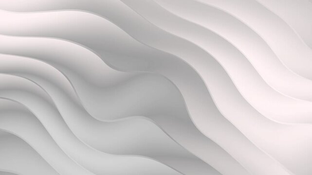 Seamless looping abstract motion background featuring bright white and soft grey waves. Ideal for digital art, presentations, websites, posters, and branding projects. This 4K high-resolution - Powered by Adobe