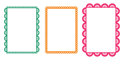 Set of vector frames on transparent background. Mexican fiesta, Cinco de Mayo - holiday frame, social media story. Design element for banner, poster.